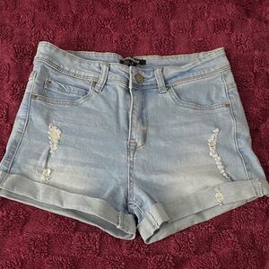 Light Blue Denim Women Shorts